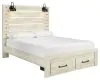 Ashley Furniture B192B8 Ashley Furniture B192B8 Cambeck - Queen Panel Bed With 2 Storage Drawers - Whitewash