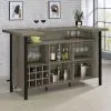 CoasterEssence 182105 Bellemore - Freestanding Home Bar Wine Cabinet - Gray Driftwood