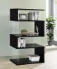 CoasterEveryday 800340 Emelle - 4-Shelf Glass Panel Bookshelf - Black