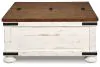 Ashley Furniture T459-20 Wystfield - Cocktail Table with Storage - White / Brown