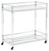 Ashley Furniture A4000501 Chaseton - Bar Cart - Clear / Silver Finish