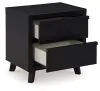 Ashley Furniture B1013-92 Danziar - Two Drawer Night Stand - Black
