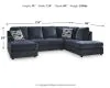 Ashley Furniture 95302S1 Albar Place - 2-Piece Sectional With Laf Sofa Chaise - Cobalt