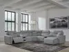Ashley Furniture 65906S7 Ashley Furniture 65906S7 Modmax II - 7-Piece Power Reclining Sectional With RAF Press Back Power Chaise And Audio Consoles - Salt And Pepper