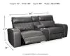 Ashley Furniture 55203S3 Ashley Furniture 55203S3 Samperstone - Power Reclining Loveseat With Console 3 Pc Sectional - Gray