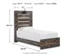 Ashley Furniture B211B11 Ashley Furniture B211B11 Drystan - Twin Panel Bed With 4 Side Drawers - Brown / Beige