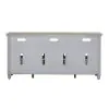Liberty Furniture 824-TV66 Heartland - Entertainment TV Stand - Antique White / Tobacco Tops