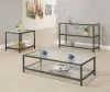 CoasterEssence 720228 Trini - 1-Shelf Glass Top Coffee Table - Black Nickel