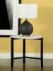 CoasterEssence 753537 Tandi - Round Faux Marble Side End Table - White And Black