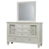 CoasterEssence 201303M Sandy Beach - 11-Drawer Dresser With Mirror - Cream White