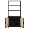 Coaster Fine Furniture 961651 Amherst - 3-Shelf Radio Weave Cane Metal Accent Cabinet - Black