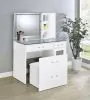 Coaster Fine Furniture 930218 Flora - 2-Drawer Vanity Set With LED Mirror - White High Gloss