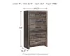 Ashley Furniture B211/31/36/46/69/56/60(2)/B100-14 Drystan - 8 Pc. - Dresser, Mirror, Chest, King Bookcase Bed With 4 Storage Drawers - Brown / Beige