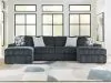 Ashley Furniture 98105S7 Ashley Furniture 98105S7 Midnight-Madness - 3-Piece Double Chaise Sectional - Gunmetal