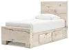 Ashley Furniture B2310B23 Lawroy - Twin Panel Bed With 2 Under Bed Storage Units - Light Natural