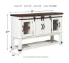 Ashley Furniture D546/13/524(4)/60 Ashley Furniture D546/13/524(4)/60 Valebeck - 6 Pc. - Counter Table, 4 Swivel Barstools, Server - White