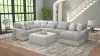 Jackson Furniture Industries 3480/62/30/76/28-18 Titan - 3 Piece Sectional With Comfort Coil Seating, 9 Included Accent Pillows And 1 Included Cocktail Ottoman (Right Side Facing Chaise) - Moonstruck