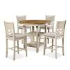 New Classic D1763-52S-BSQ New Classic D1763-52S-BSQ Mitchell - 5 Piece Counter Dining Set - Bisque / Brown