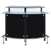 CoasterEssence 100139 Keystone - Curved Glass Top Home Bar Wine Cabinet - Black