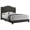 CoasterEssence 310072Q Sonoma - Upholstered Queen Wingback Bed - Gray