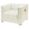 CoasterElevations 505393 Chaviano - Upholstered Track Arm Accent Chair - Pearl White