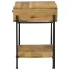 CoasterEssence 959556 Declan - 1-Drawer Wood Accent Side Table - Natural Mango