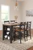 Ashley Furniture D396/13/124(2) Gesthaven - 5 Pc. - Rectangular Dining Room Counter Table, 4  Barstools - Natural / Brown