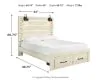Ashley Furniture B192/31/36/57/54S/96 Ashley Furniture B192/31/36/57/54S/96 Cambeck - 5 Pc. - Dresser, Mirror, Queen Panel Bed with 2 Storage Drawers - Whitewash
