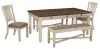 Ashley Furniture D647/25/01(2)/00(2) Ashley Furniture D647/25/01(2)/00(2) Bolanburg - 5 Pc. - Dining Room Table, 2 Side Chairs, Bench (2) - Beige