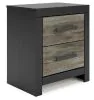 Ashley Furniture PCB1118-92 Broachmyn - Two Drawer Night Stand - Black / Gray