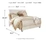Ashley Furniture B267B11 Willowton - King Sleigh Bed With Faux Plank Design - Whitewash