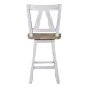 Liberty Furniture 62WH-B250324 Liberty Furniture 62WH-B250324 Lindsey Farm - Counter Height Swivel Chair - Weathered White & Sandstone