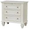 CoasterEssence 201302 Sandy Beach - 3-Drawer Nightstand - Cream White