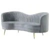 CoasterEssence 506865 Sophia - Upholstered Channel Tufted Loveseat - Gray