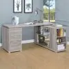 CoasterEveryday 801516 Yvette - 3-Drawer L-Shape Computer Desk - Gray Driftwood