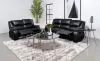 Coaster Fine Furniture 610244-S2 Camila - 2 Piece Upholstered Motion Reclining Sofa Set - Black