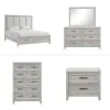New Classic 00-2442-25C New Classic 00-2442-25C Fiona - 6/0 California King 5 Piece Bedroom Set (Bed & Dresser & Mirror & Chest & Nightstand) - Gray