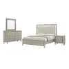 New Classic 00-B1248-24N New Classic 00-B1248-24N Lennox - 6/0 California King 4 Piece Bedroom Set (Bed, Dresser, Mirror, Nightstand) - Gray / Silver