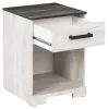 Ashley Furniture EB4121-191 Shawburn - One Drawer Night Stand - Whitewash / Charcoal Gray