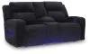 Ashley Furniture PC6420218 Forest Lake - Power Reclining Loveseat With Console / Adj Headrest - Black