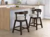 Ashley Furniture D596-224 Haddigan - Upholstered Swivel Barstool (Set of 2) - Dark Brown