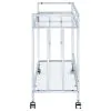 CoasterEssence 181382 Cara - 2-Tier Rectangular Glass Shelf Metal Bar Cart - Chrome