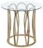 CoasterEssence 708057 Monett - Round Glass Top Side End Table - Chocolate Chrome