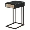 Coaster Fine Furniture 931631 Amherst - 1-Drawer Radio Weave Cane Metal Side Table - Black