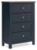 Ashley Furniture B414-45 Landocken - Four Drawer Chest - Brown / Blue