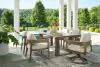 Ashley Furniture P671/625/601A(2)/602A Serene Bay - 7 Pc. - Dining Table, 4 Arm Chairs, 2 Swivel Chairs - Dark Brown