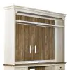 Liberty Furniture 652-EC00 Farmhouse Reimagined - Entertainment Hutch - Antique White / Chestnut Tops