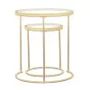 CoasterElevations 935936 Maylin - 2 Piece Round Glass Top Nesting Table Set - Gold