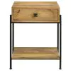 CoasterEssence 959556 Declan - 1-Drawer Wood Accent Side Table - Natural Mango
