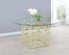 Coaster Fine Furniture 192641BG Starlight - Round Glass Top Metal Dining Table - Brass